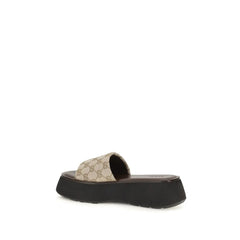 Gucci Beige Fabric Platform Sandals - EU39.5/US9.5