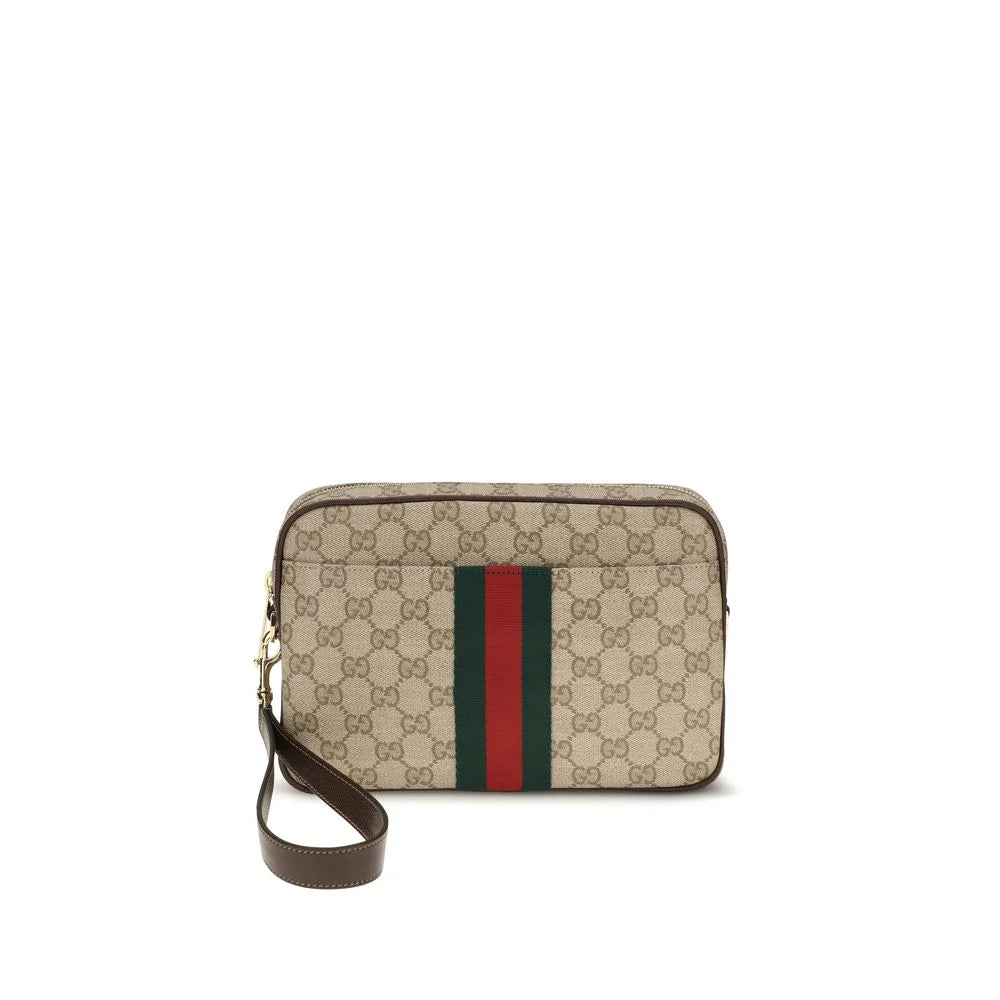 Geanta de umar Gucci din material textil bej