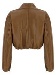 Gucci Beige Lamb Leather Leather Jacket