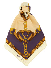 Gucci beige silk scarf featuring the iconic GG monogram pattern in a refined, tonal jacquard weave for women.