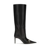 Gucci Black Calf Leather Bos Taurus Boots - EU39/US9