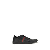 Gucci Black Calf Leather Bos Taurus Low Top Sneakers