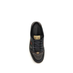 Gucci Black Calf Leather Bos Taurus Low Top Sneakers