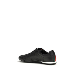 Gucci Black Calf Leather Bos Taurus Low Top Sneakers - EU39.5/US6.5