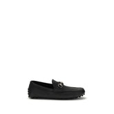 Gucci Black Calf Leather Bos Taurus Slip-On Loafers
