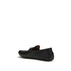 Gucci Black Calf Leather Bos Taurus Slip-On Loafers