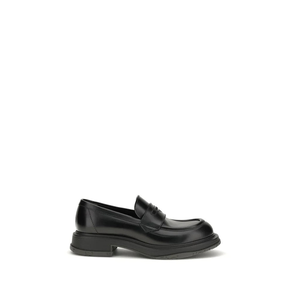 Gucci Black Calf Leather Bos Taurus Slip-On Loafers - EU39.5/US6.5