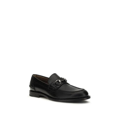 Gucci Black Calf Leather Bos Taurus Slip-On Loafers - EU40/US7