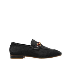 Gucci Black Fabric Slip-On Loafers - EU40/US7