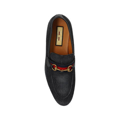 Gucci Black Fabric Slip-On Loafers - EU40/US7
