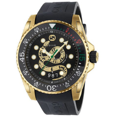 Gucci Black Rubber Sport Watch