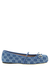 Gucci Blue Cotton Ballet Flats