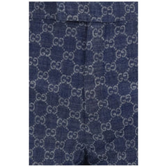Gucci Blue Cotton Casual Pants