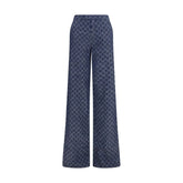 Gucci Blue Cotton Casual Pants