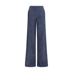 Gucci Blue Cotton Casual Pants