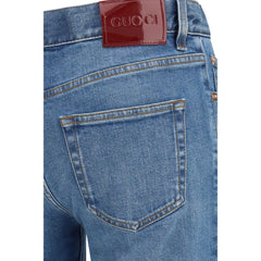 Gucci Blue Cotton Flared Jeans - W25