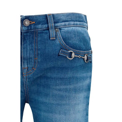 Gucci Blue Cotton Flared Jeans - W25