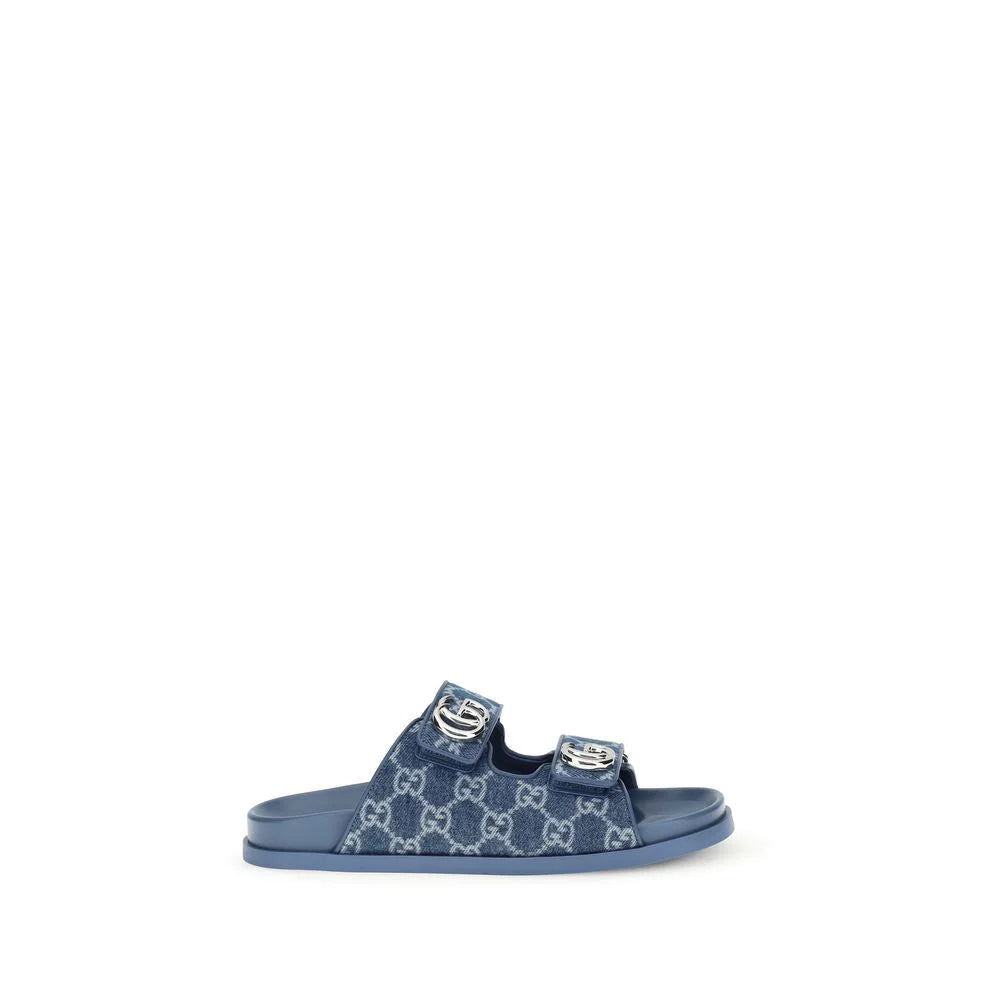Gucci Blue Cotton Flat Sandals - EU40/US10