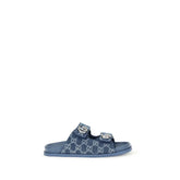 Gucci Blue Cotton Flat Sandals - EU40/US10