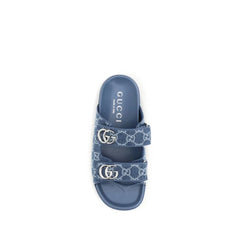 Gucci Blue Cotton Flat Sandals - EU40/US10