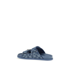 Gucci Blue Cotton Flat Sandals - EU40/US10