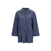 Gucci Blue Cotton Full-Length Jacket