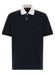 Camisa polo de algodão azul Gucci