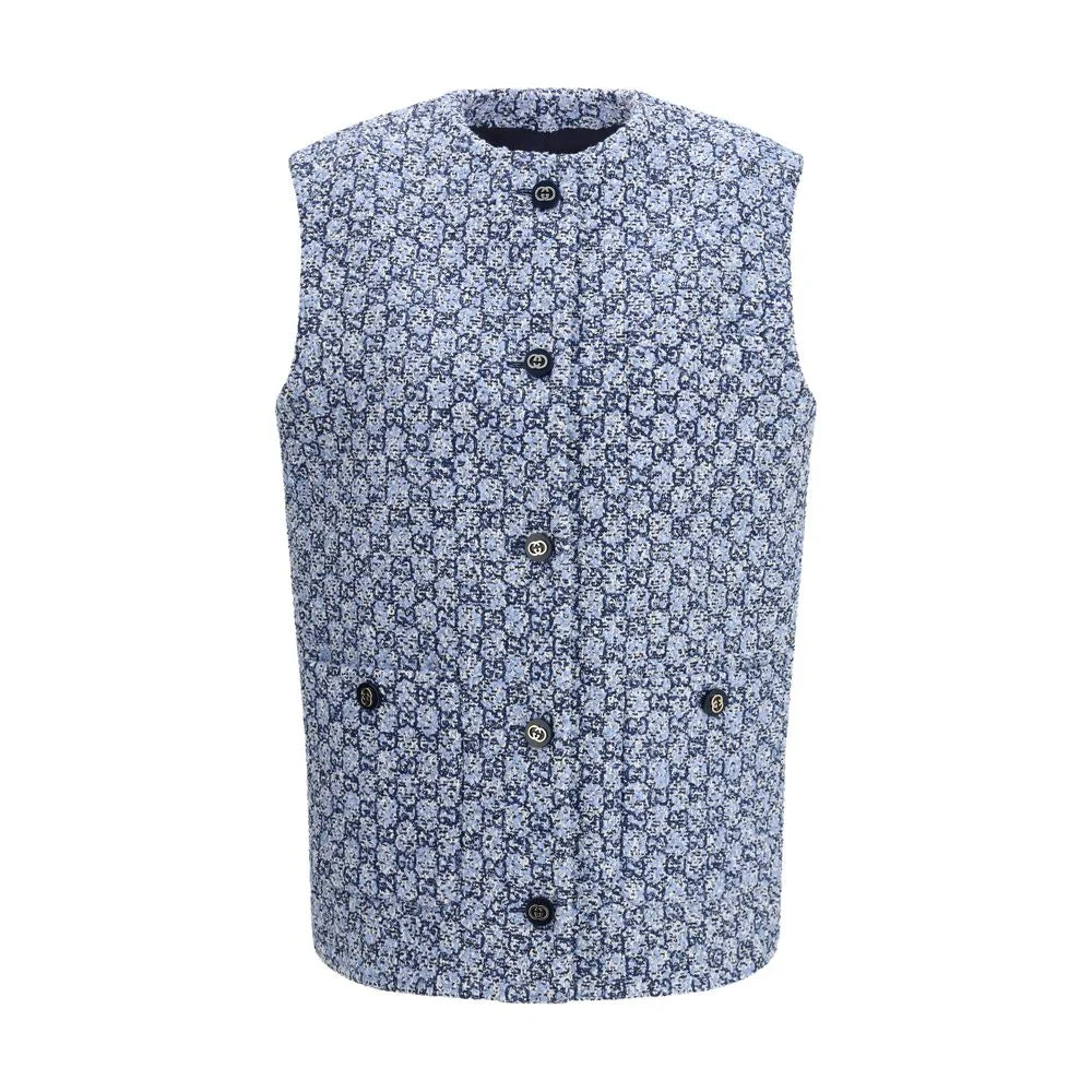 Gucci Blue Cotton Sleveless Jacket - IT40 | M