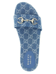 Gucci Blue Cotton Slides - EU39/US9