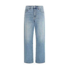 Gucci Jeans Diretos em Algodão Azul - W25