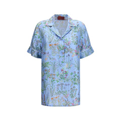 Gucci Blue Silk Pattern Shirt - IT38 | S