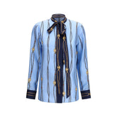 Gucci Blue Silk Pattern Shirt - IT42 | L