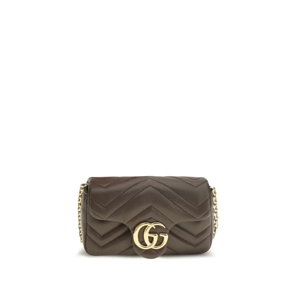 Καφέ τσάντα χειρός από δέρμα μοσχαριού Gucci