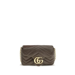 Καφέ τσάντα χειρός από δέρμα μοσχαριού Gucci