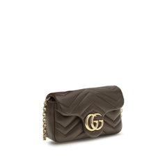 Καφέ τσάντα χειρός από δέρμα μοσχαριού Gucci