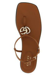 Gucci Brown Calfskin Flat Sandals