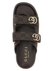 Pantofle Gucci z hnědé bavlny