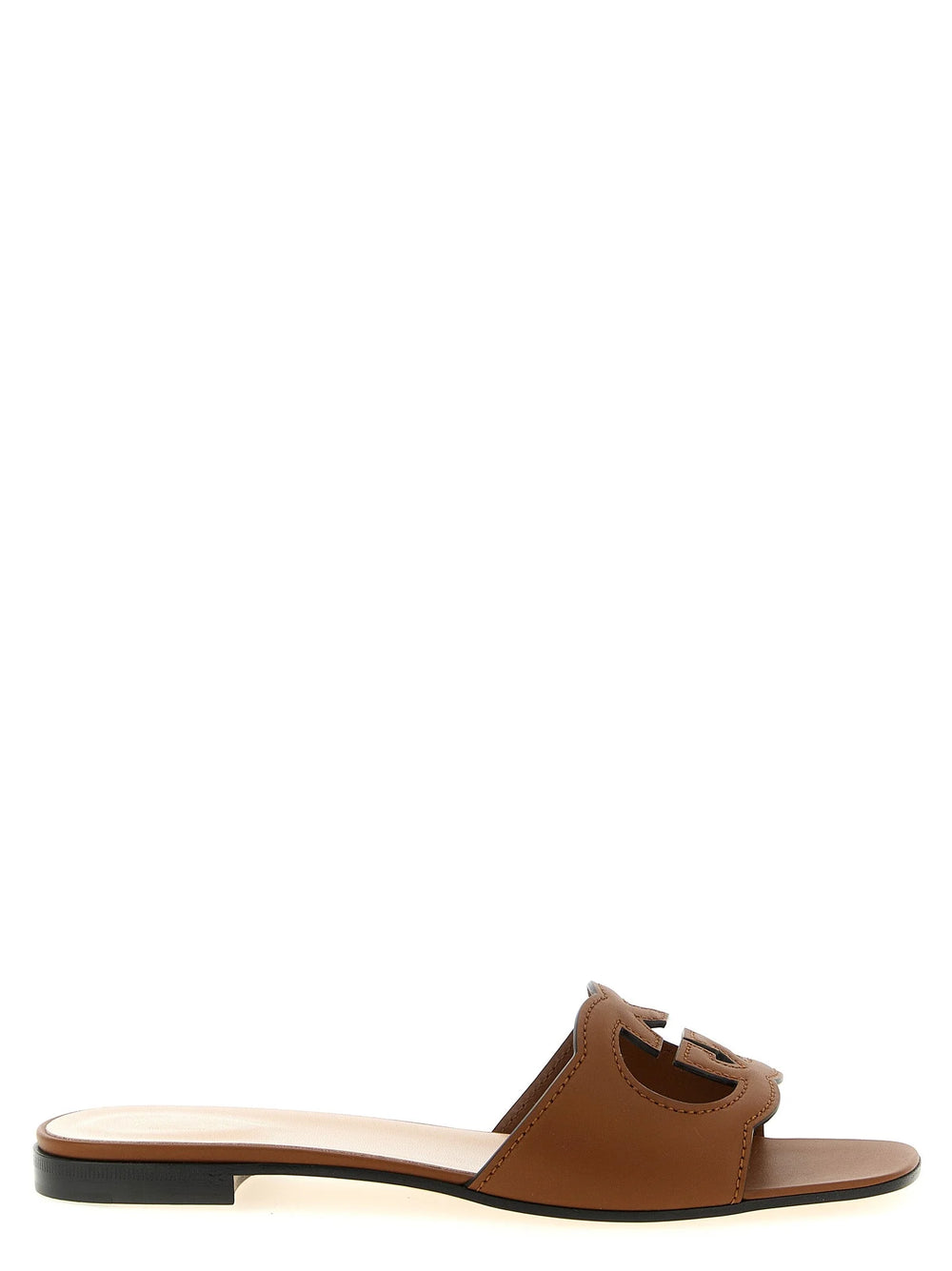 Gucci Brown Leather Slides