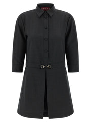 Gucci Gray Wool Short Dress - IT38