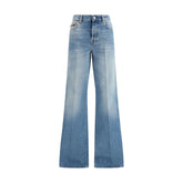 Gucci Light Blue Cotton Flared Jeans - W25