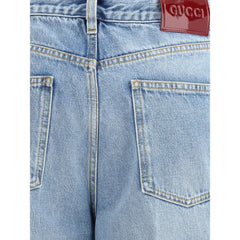 Gucci Light Blue Cotton Jeans Denim