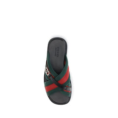 Gucci Web Sandals with Interlocking GG - EU39.5/US6.5 - Sandals