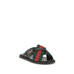 Gucci Web Sandals with Interlocking GG - EU39.5/US6.5 - Sandals
