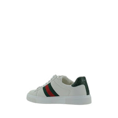 Gucci White Calf Leather Bos Taurus Low Top Sneakers