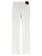 Gucci White Cotton Cropped Jeans - 26
