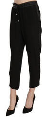Guess Black Polyester High Waist Cropped Trousers Pants - IT44|L - Trousers