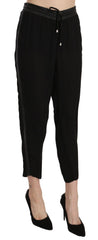 Guess Black Polyester High Waist Cropped Trousers Pants - IT44|L - Trousers