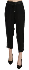 Guess Black Polyester High Waist Cropped Trousers Pants - IT44|L - Trousers
