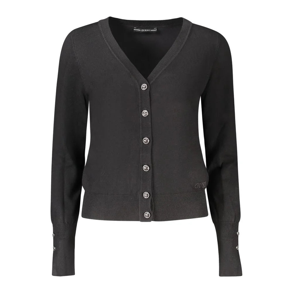 Guess Jeans Black Viscose Women Cardigan