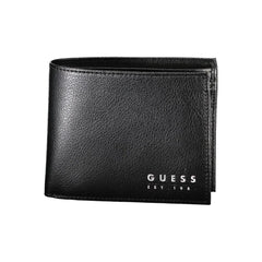 Guess Jeans Chic Black Leather Dual-Compartment Wallet - Wallets